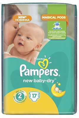 Купить Подгузники Памперс (Pampers) New Baby-Dry Mini (2) 3-6 кг, 17 шт. в Украине: цена, инструкция, применение, отзывы