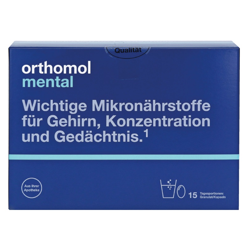 Orthomol Mental капсули + саше для покращення розумової діяльності, 15 днів