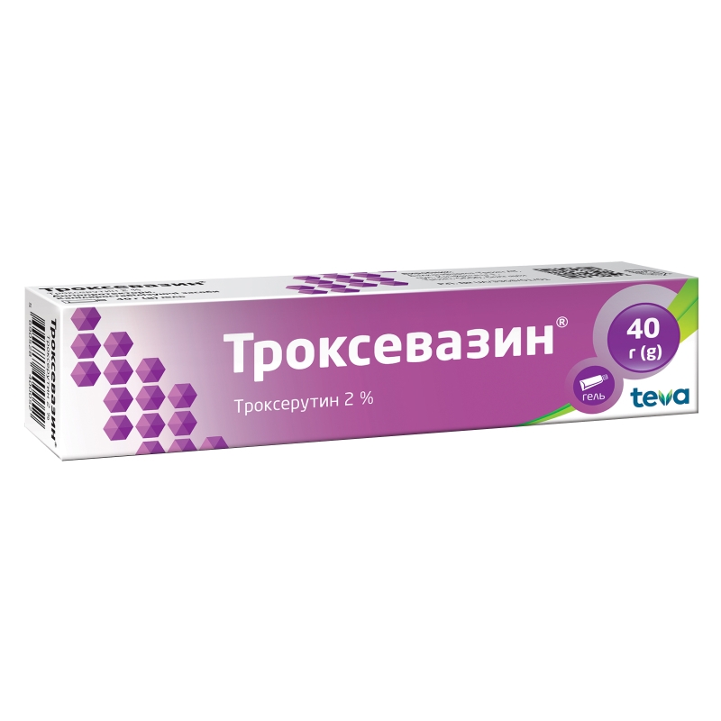 Троксевазин гель 2% 40г мембр.ламін.тубе карт уп