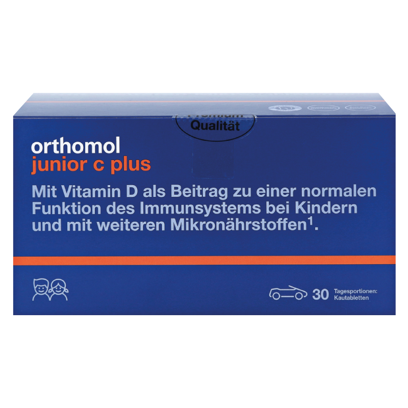 Orthomol Junior C plus жевательные машинки для иммунитета ребенка со вкусом лесных ягод, 30 дней