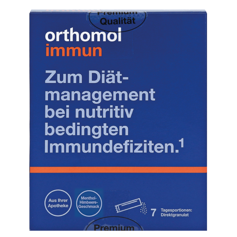Orthomol Immun Directgranulat Menthol - Малина директ гранули для відновлення імунної системи, 7 днів