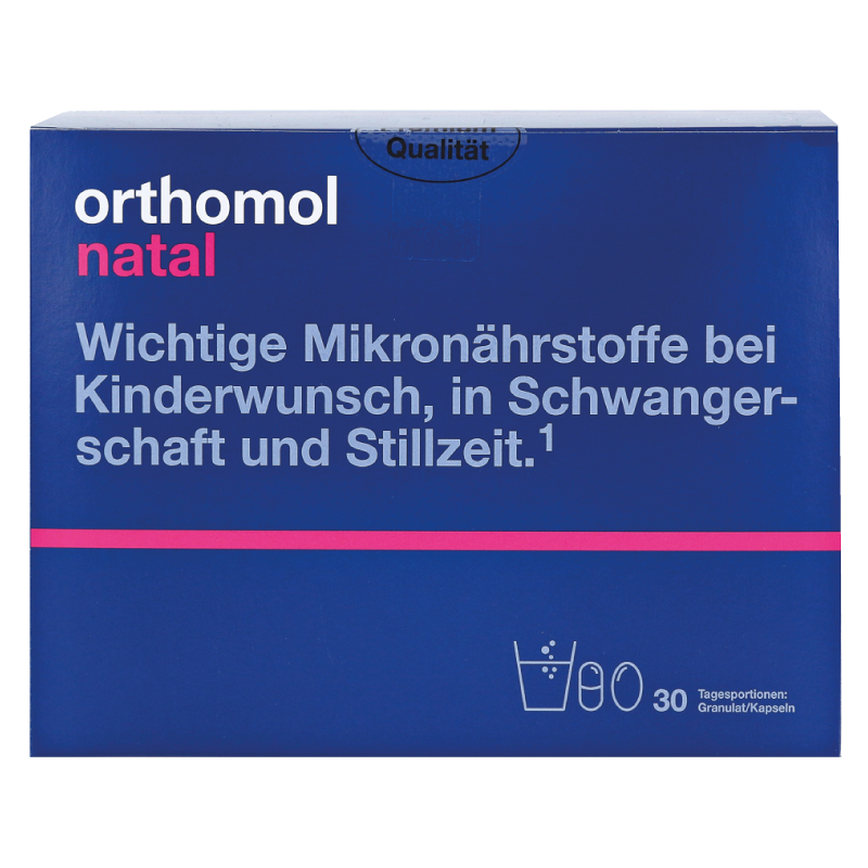 Orthomol Natal гранули + капсули з вітамінами для вагітних та годуючих мам, 30 днів
