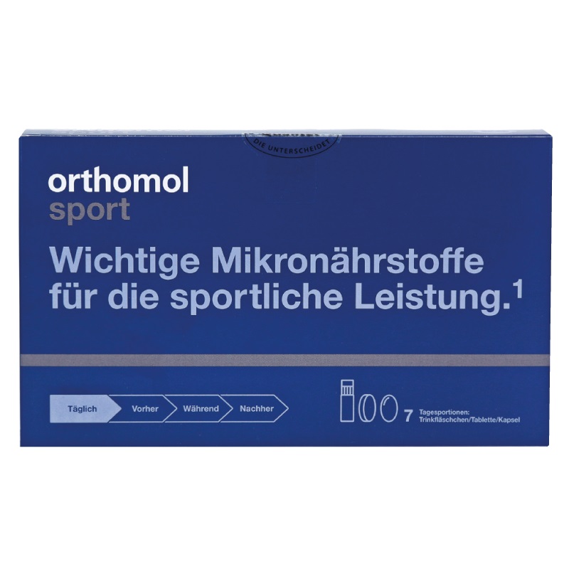 Orthomol Sport Омега-3 питна бутилочка + капсули + таблетки з вітамінами для спортсменів, 7 днів