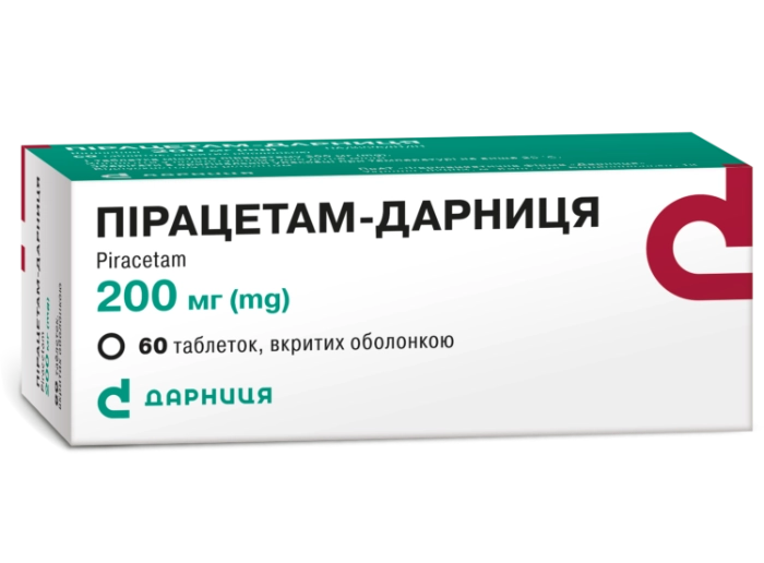 Пірацетам-Дарница таблетки по 200 мг, 60 шт.