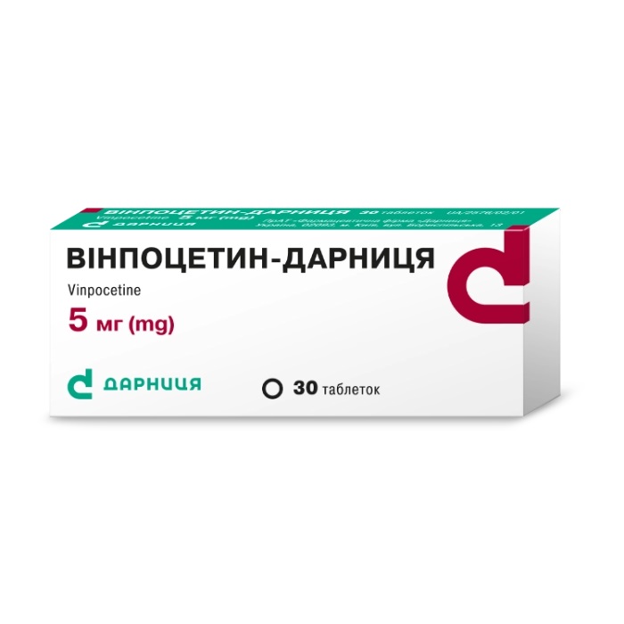 Винпоцетин-Дарница таблетки по 5 мг, 30 шт.