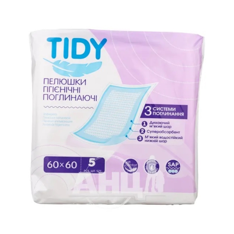 Пеленка гигиеническая Tidy 60х90см №5