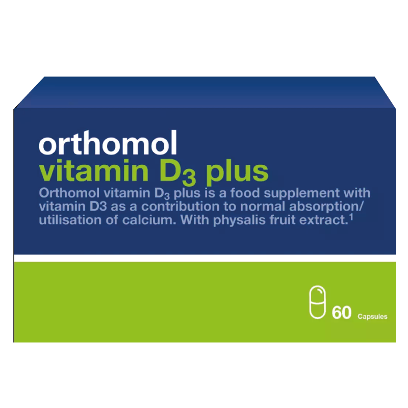 Orthomol Vitamin D3 Plus капсули для зміцнення скелету та структури кісток, 60 шт.