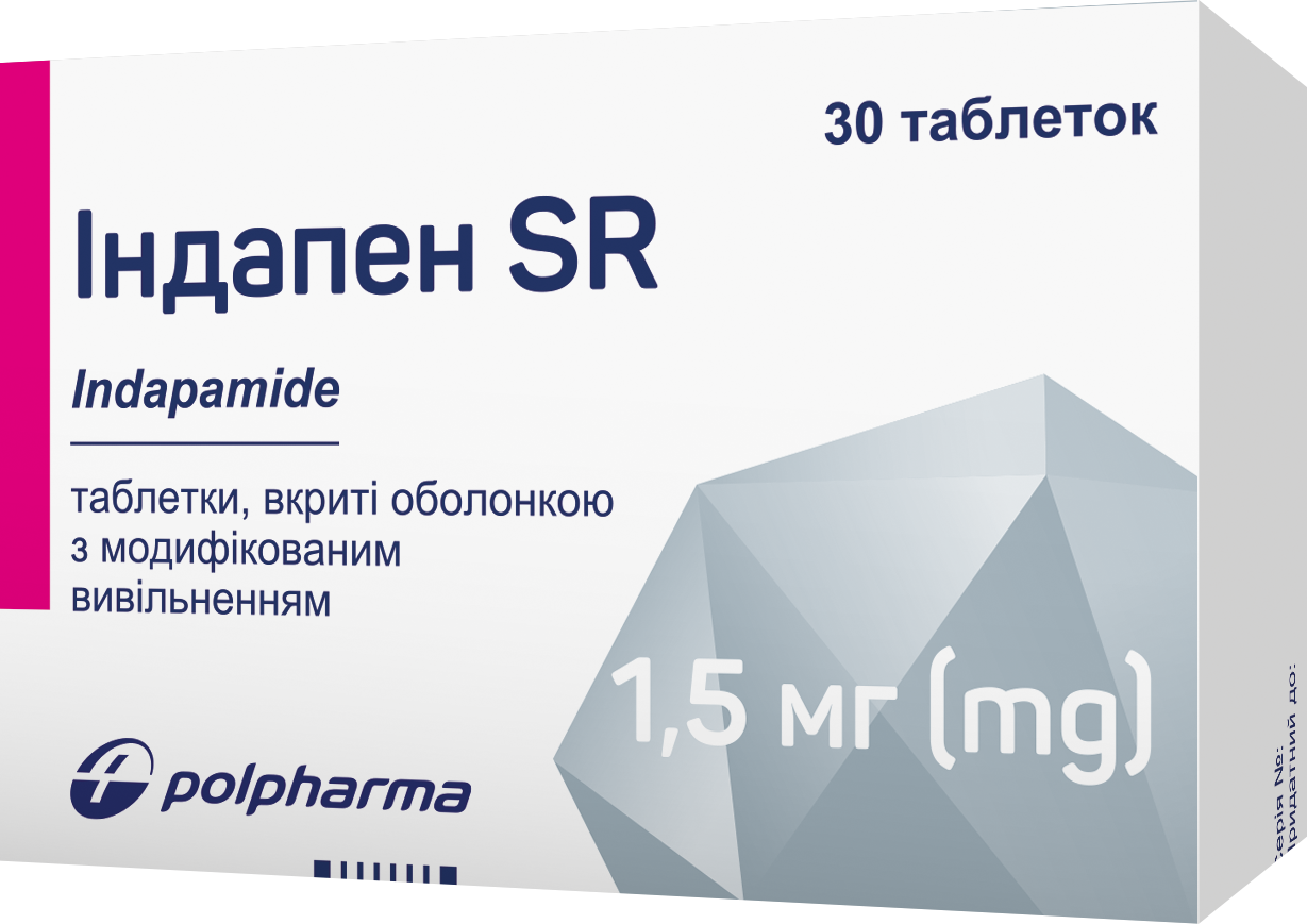 Індапен SR таблетки від підвищеного тиску по 1,5 мг, 30 шт.