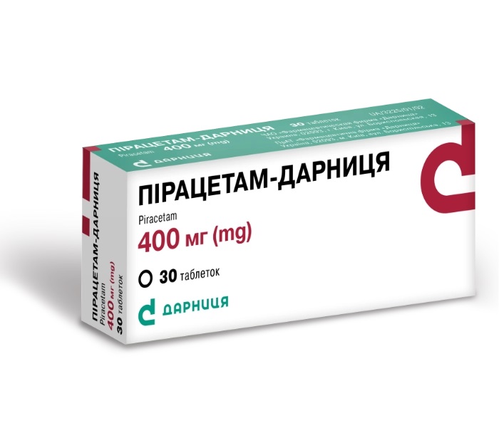 Пірацетам-Дарница таблетки по 400 мг, 30 шт.