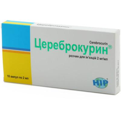 Цереброкурин раствор для инъекций, 2 мг/мл, по 2 мл ампулах, 10 шт. Спец: цена, инструкция, применение, отзывы