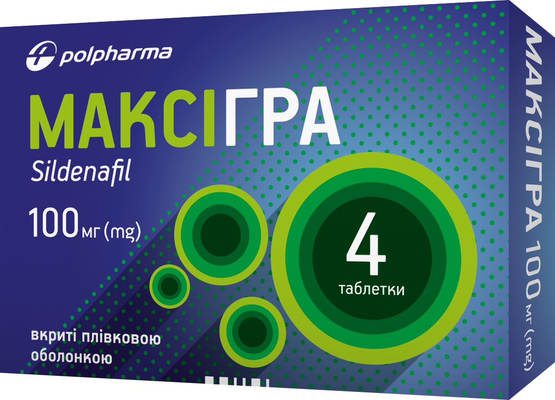 Максігра таблетки для потенції по 100 мг, 4 шт.
