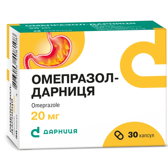 Омепразол-Дарница капсулы по 20 мг, 30 шт.