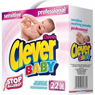 картинка Стиральный порошок детский Clever Baby sensitive 2,2 кг от магазина Аптека24