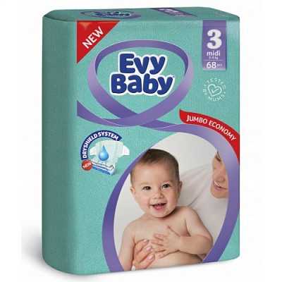 Купить Подгузники Evy Baby Elastic 3 midi (5-9 кг) 68 шт в Украине: цена, инструкция, применение, отзывы