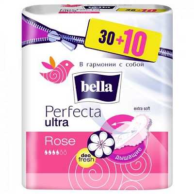 Купить Прокладки Bella Perfecta Rose Soft 30+10 шт в Украине: цена, инструкция, применение, отзывы
