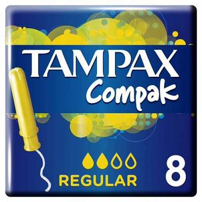 Купить Тампоны Tampax Compak Regular Single c аппликатором 8 шт в Украине: цена, инструкция, применение, отзывы