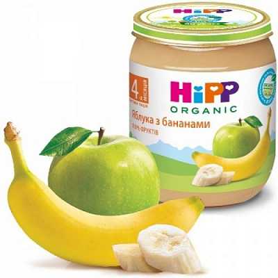 Купить Фруктовое пюре HiPP Яблоки с бананами с 4 месяцев 125 г в Украине: цена, инструкция, применение, отзывы