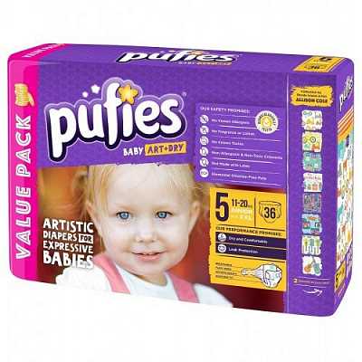 Купить Подгузники Pufies Baby Art &amp; Dry 5 junior (11-20 кг) 36 шт в Украине: цена, инструкция, применение, отзывы