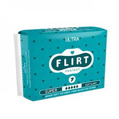 Купить Гигиенические прокладки FLIRT Ultra Super Soft &amp; Dry 7 шт в Украине: цена, инструкция, применение, отзывы