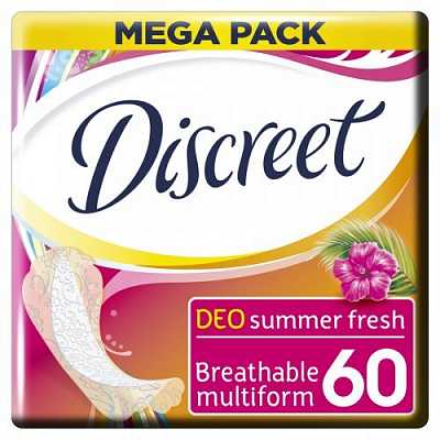 Купить Ежедневные гигиенические прокладки Discreet Summer Fresh 60 шт в Украине: цена, инструкция, применение, отзывы