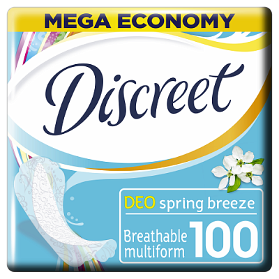 Купить Ежедневные гигиенические прокладки Discreet Deo Spring Breeze 100 шт в Украине: цена, инструкция, применение, отзывы