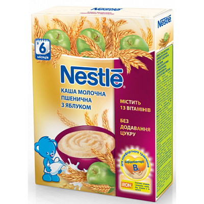Купить Молочная каша Nestle Пшеничная с яблоком с 6 месяцев 200 г в Украине: цена, инструкция, применение, отзывы