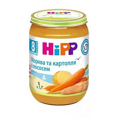 Купить Рыбно-овощное пюре HiPP Морковь и картофель с лососем с 8 месяцев 190 г в Украине: цена, инструкция, применение, отзывы