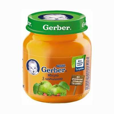 Купить Фруктовое пюре Gerber Яблоко с шиповником с 6 месяцев 130 г в Украине: цена, инструкция, применение, отзывы