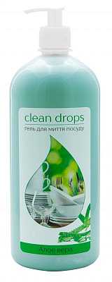 картинка Гель для мытья посуды Clean Drops Алоэ вера 1 л от магазина Аптека24