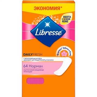 Купить Ежедневные гигиенические прокладки Libresse Daily Fresh Normal 64шт в Украине: цена, инструкция, применение, отзывы