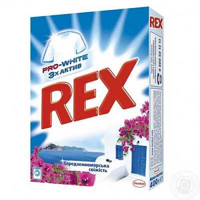 картинка Rex стиральный порошок автомат средиземноморская свежесть 400 г купить, цена, отзывы от магазина Аптека24