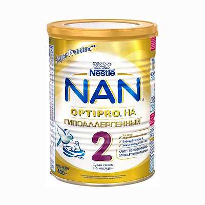 Купить Cмесь Nestle NAN Гипоаллергенный 2 с 6 месяцев 400 г в Украине: цена, инструкция, применение, отзывы
