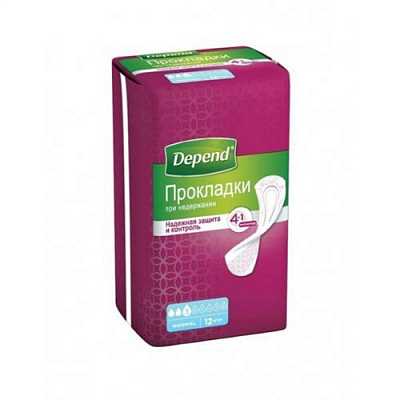 картинка Урологические прокладки Depend Normal Plus 12 шт. от магазина Аптека24