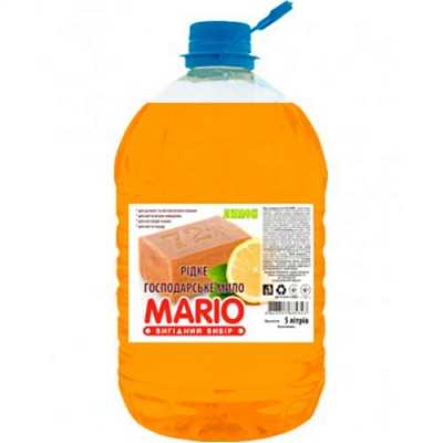 картинка Жидкое хозяйственное мыло Mario 72% Лимон 5 л от магазина Аптека24