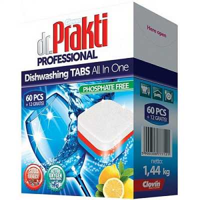 картинка Таблетки для посудомоечной машины Dr.Prakti 60 + 12 шт. от магазина Аптека24