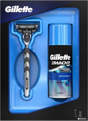 Купить Подарочный набор Gillette Mach 3 станок с 1 сменной кассетой и гель для бритья Extra Comfort 75мл в Украине: цена, инструкция, применение, отзывы