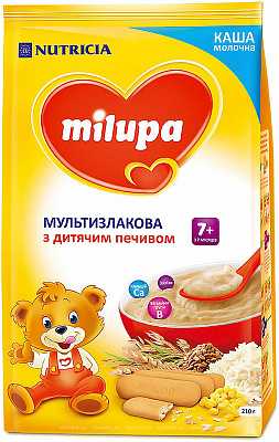Купить Каша Milupa сухая молочная мультизлаковая с печеньем 210 гр. с 7 месяцев в Украине: цена, инструкция, применение, отзывы