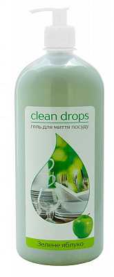 картинка Гель для мытья посуды Clean Drops Зеленое яблоко 500 мл от магазина Аптека24