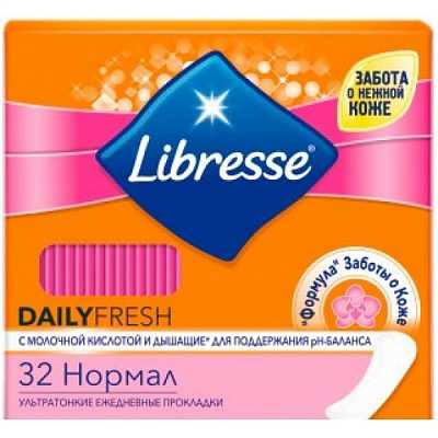Купить Ежедневные гигиенические прокладки Libresse Daily Fresh Normal 32 шт в Украине: цена, инструкция, применение, отзывы