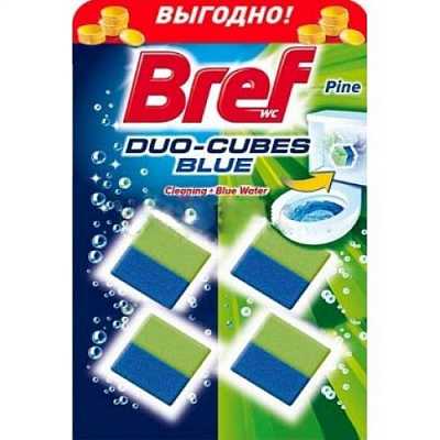 картинка Bref Чистящие кубики для унитаза Duo-Cubes Хвойная свежесть 4 х 50 г от магазина Аптека24