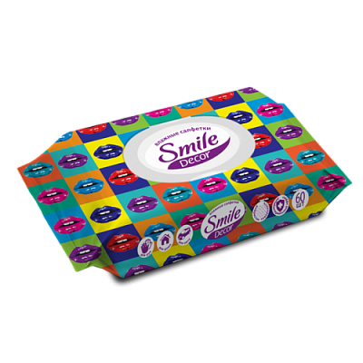 Купить Влажные салфетки Smile Decor с клапаном 60 шт. в Украине: цена, инструкция, применение, отзывы