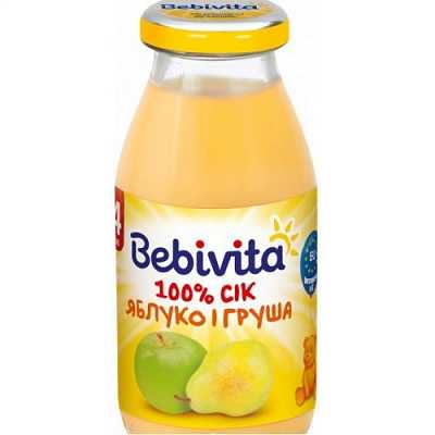 Купить Фруктовый сок Bebivita Яблоко и Груша 200 мл в Украине: цена, инструкция, применение, отзывы