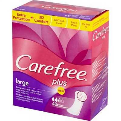 Купить Ежедневные гигиенические прокладки Carefree Plus Large 48 шт в Украине: цена, инструкция, применение, отзывы