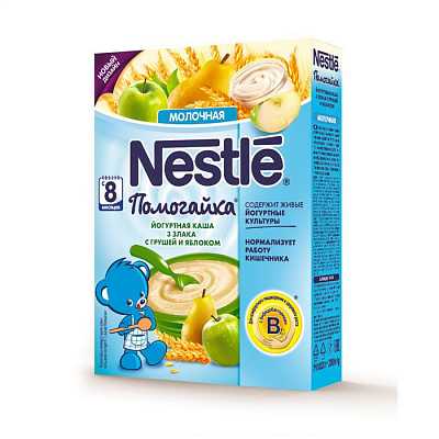 Купить Молочная каша Nestle Помогайка Мультизлаковая с грушами и яблоками с 8 месяцев в Украине: цена, инструкция, применение, отзывы