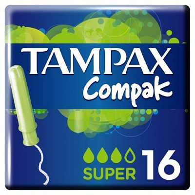 Купить Тампоны Tampax Compak super с аппликатором 16 шт в Украине: цена, инструкция, применение, отзывы