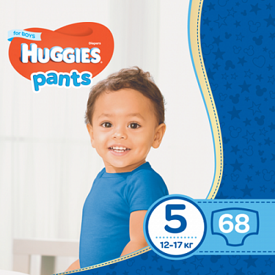 Купить Подгузники -трусики детские Huggies Pants Box (5) 12-17 68шт для мальчиков в Украине: цена, инструкция, применение, отзывы