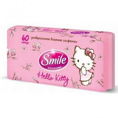 Купить Влажные салфетки Smile Hello Kitty 60 шт. в Украине: цена, инструкция, применение, отзывы