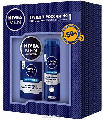 Купить Подарочный набор Nivea мужской Классический (Пена для бритья 200 мл + Бальзам после бритья 100 мл.) в Украине: цена, инструкция, применение, отзывы