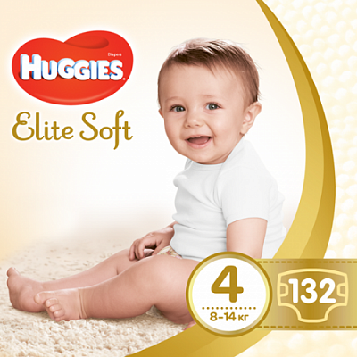 Купить Подгузники детские Huggies Elite Soft 4, 8-14 кг 132 шт в Украине: цена, инструкция, применение, отзывы