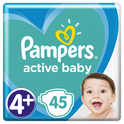 Купить Подгузники Pampers Active Baby-Dry Размер 4+ (Maxi+) 9-16 кг, 45 подгузников в Украине: цена, инструкция, применение, отзывы